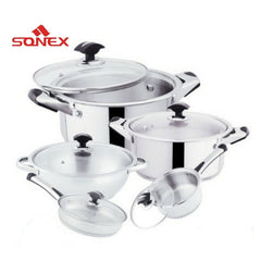 Sonex Mega Classic 12-Pc Stainless Steel Cookware Gift Pack