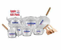 National Apple Pot Cookware Set 15pcs| Metal Finish