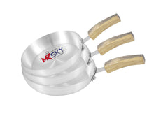 Mr Sky Baby Frypan Small Aluminium Metal Finish Set (3 Pcs)