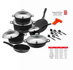 Sonex Italia 20-Pcs Die-Cast Non-Stick Cookware Set