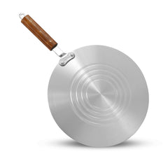 Sky 12-Inch Metal Finish Grooved Tawa with Wood Handle