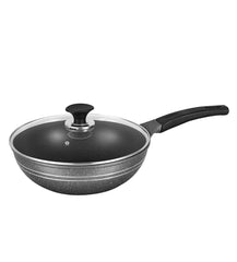 Sonex Eden Die-Cast Wok with Glass Lid –Marble Non-Stick