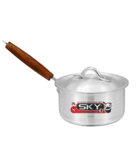 SKY Premium Heavy-Weight Metal Finish Saucepan – Grooved Base