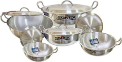 Sonex 1‑5 Round Karahi Set – Metal Finish
