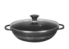 Sonex Die-Cast Eden Karahi with Glass Lid –  Ceramic Marble Non-Stick