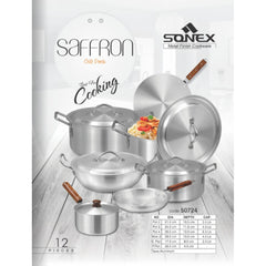 Sonex Saffron 12-Piece Metal-Finish Cookware Set