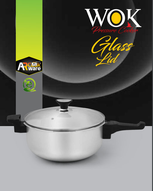 AR Wok/Karahi Pressure Cooker with Glass Lid