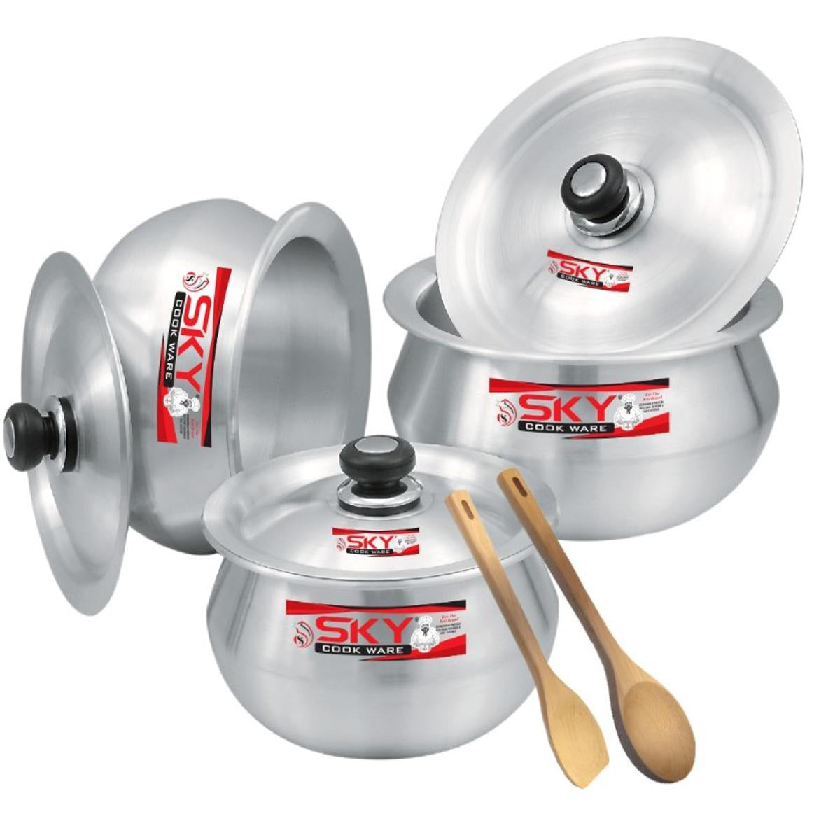 Mr Sky Sipri Metal Finish Cookware Set | 8 Pcs