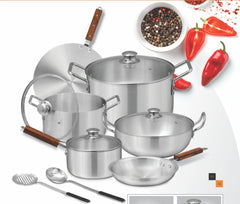 Sonex Royal Metal Finish Cookware Set (12 Pcs) with Glass Lids