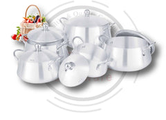 Domestic Belly Pot 1–5, 10-Piece Metal Finish Cookware Set
