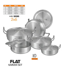 Sonex Flat Karahi – Metal Finish  2-6