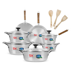 SK 15 Pieces Aluminium Metal Finish Saffron Gift Pack with Glass Lids