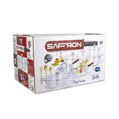 SK 15 Pieces Aluminium Metal Finish Saffron Gift Pack with Glass Lids