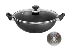 Sonex Induction Non-Stick Cooking Wok with Glass Lid