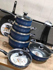 Domestic Wonderchef 19-Piece Marble Coated Non-Stick Gift Set Blue