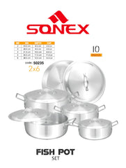 Sonex Fish Pot Cookware Set – Metal Finish 2‑6