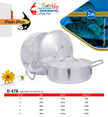 Domestic Fish Pot 2–6 Full Set 10-Piece Metal Finish Cookware Set