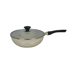 Sonex Eden Die-Cast Wok with Glass Lid –Marble Non-Stick