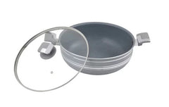 Domestic Non-Stick Marble Wok (Karahi) with Lid