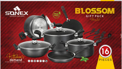 Sonex Blossom Non-Stick Cookware Gift Set 16 Pcs
