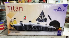 Sonex Titan Non-Stick Cookware Gift Pack 18 Pcs