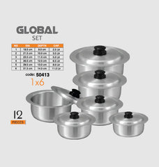 Sonex Global Set Pot – Metal Finish 1‑6