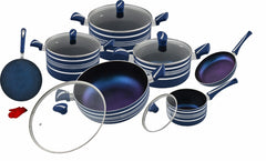 Domestic Stylish 21-Piece Non-Stick Cookware Gift Set Blue