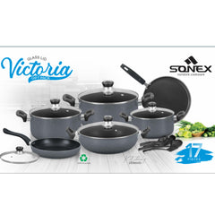 Sonex Victoria Non-Stick Cookware Gift Set 17 Pcs