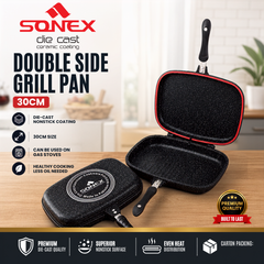 Sonex Double Delight Grill Pan Die Cast – Marble Non-Stick