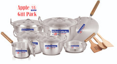 National Apple Pot Cookware Set 15pcs| Metal Finish