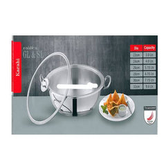 Alpha Stainless Steel Wok/Karahi – Encapsulated Double Bottom with Glass Lid