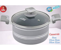 Domestic Non-Stick Marble Casserole with Lid