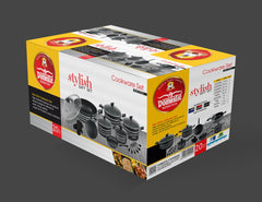 Domestic Stylish 21-Piece Non-Stick Cookware Gift Set Blue