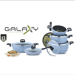 Domestic Galaxy 17-Piece Marble Coated Non-Stick Gift Set