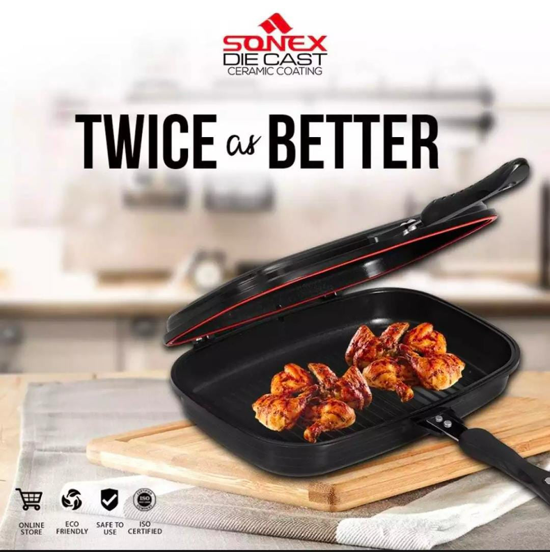 Sonex Double Delight Grill Pan – Marble Non-Stick