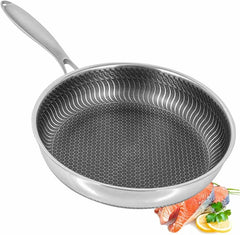 German Honeycomb Double Sided Frying Pan without Lid –  Laser Coated stainless Steel