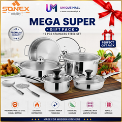 Sonex Mega Super 12-Pc Stainless Steel Cookware Gift Pack