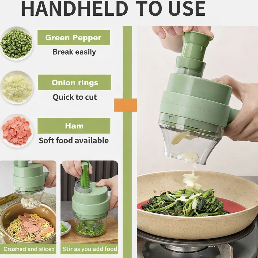 Vegetable Cutter Set Portable Wireless Chopper