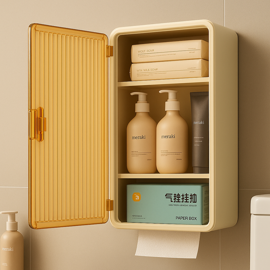 Bathroom Suction Storage Box – Wall Mounted Organizer
