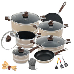 Domestic Jumbo 22-Piece Non-Stick Gift Set Beige