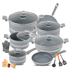 Domestic Jumbo 22-Piece Non-Stick Gift Set Grey