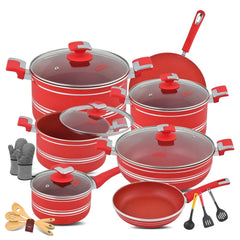 Domestic Jumbo 22-Piece Non-Stick Gift Set Red