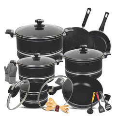 Domestic Jumbo 22-Piece Non-Stick Gift Set Black