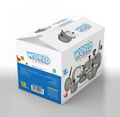 World Dream 18-Piece Marble Non-Stick Cookware Gift Set - Multi-colours