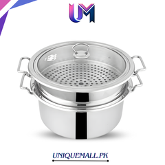 Alpha Stainless Steel Food & Vegetable Steamer – Double Bottom