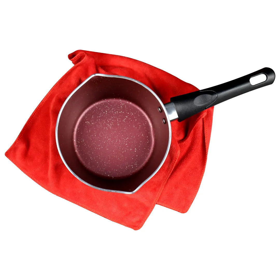 Marble Coated Milk Pan – Maroon | Non Stick Saucepan with Handle - Kingbazar.pk