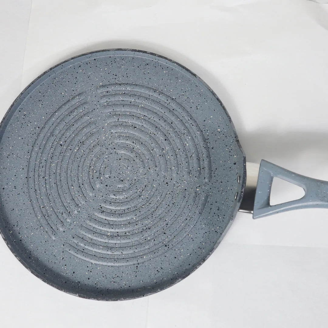 Marble Coated Signature Grill Pan – Gray | Premium Non-Stick BBQ & Searing Pan - Kingbazar.pk