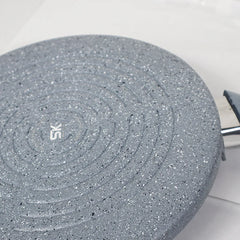Marble Coated Signature Grill Pan – Gray | Premium Non-Stick BBQ & Searing Pan - Kingbazar.pk