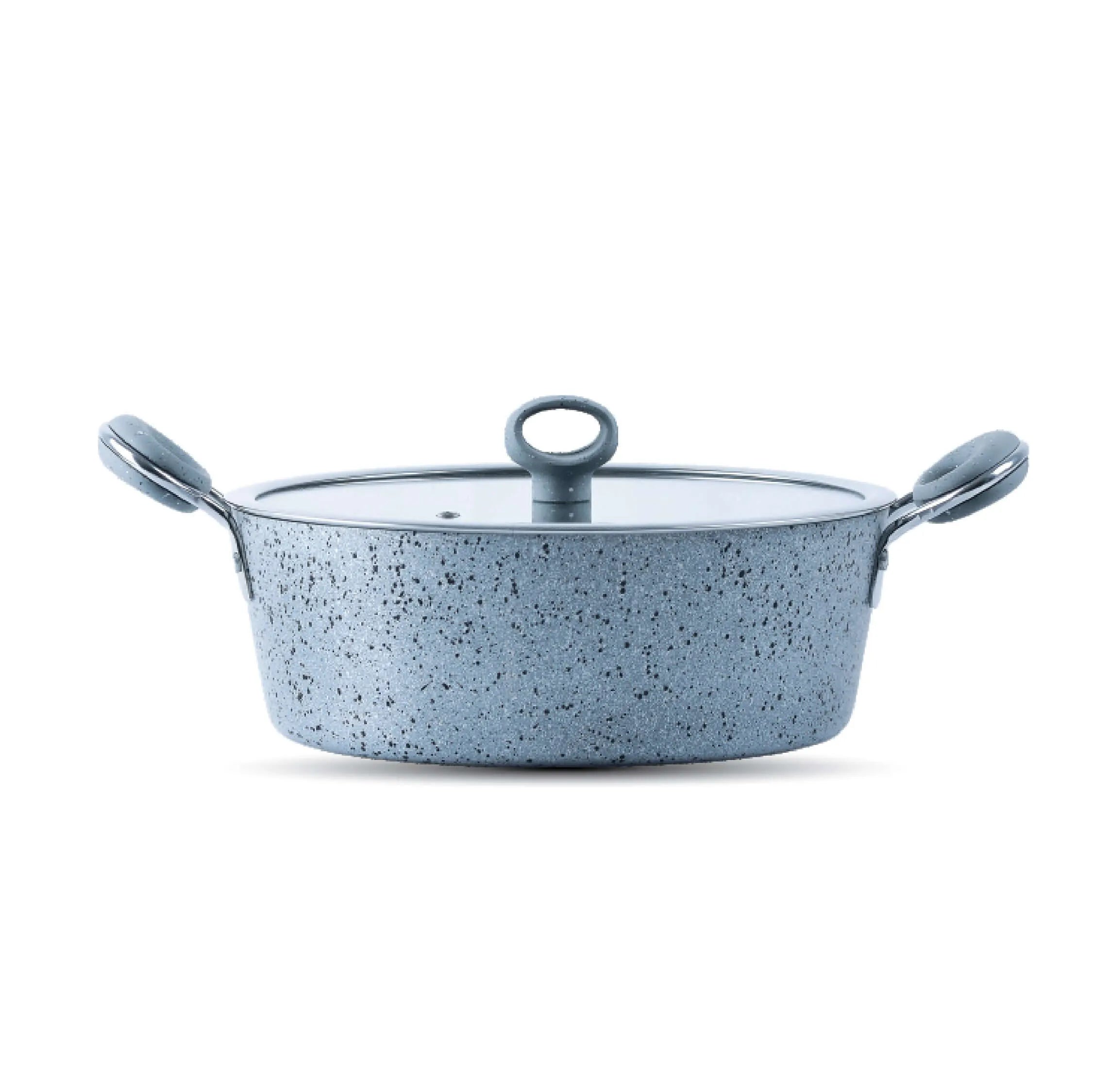Non Stick Marble Coated Signature Wok (Karahi) – Grey | Premium Deep Frying & Cooking Wok - Kingbazar.pk
