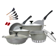 RK Cresta 17 Pcs Die-Cast Cookware Gift Pack Grey